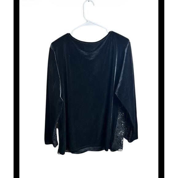 Sundance Velvet Lace Cut Out Blouse Size XL - Picture 4 of 5